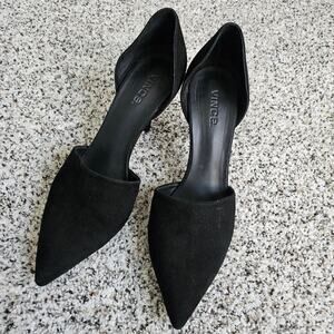 Vince D'Orsay Pointed Toe Suede Heel - Black - Size 9.5 US (41 EU)